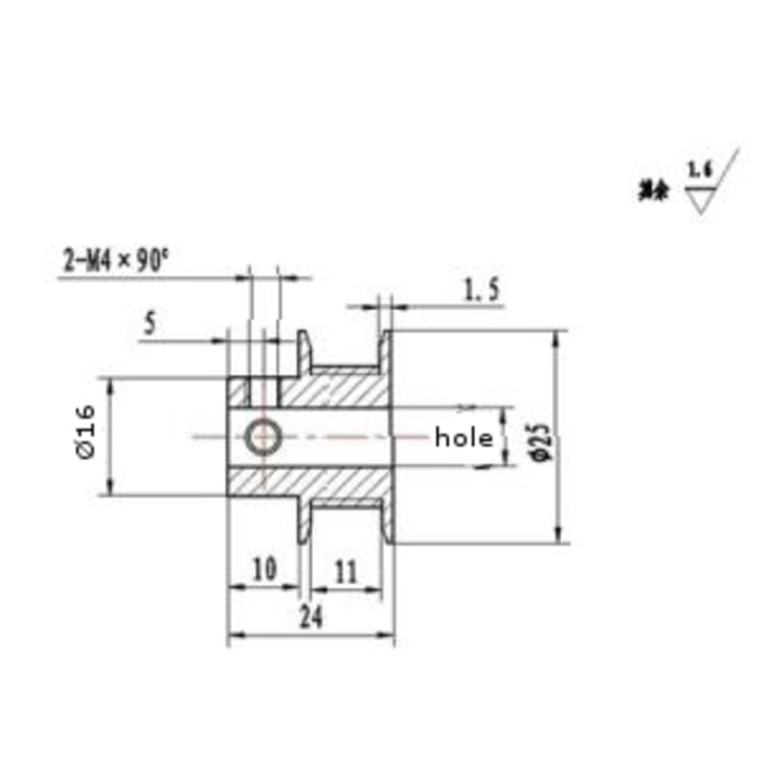 Cinghie dentate ruote 3M 24 denti per cintura larga 9mm, NEMA17