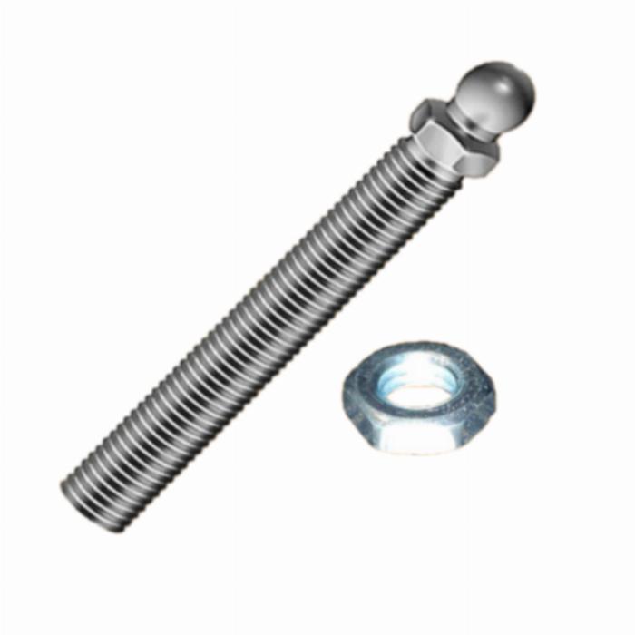 Asta filettata M8x25 per piedini girevoli, acciaio inox, Serie 15